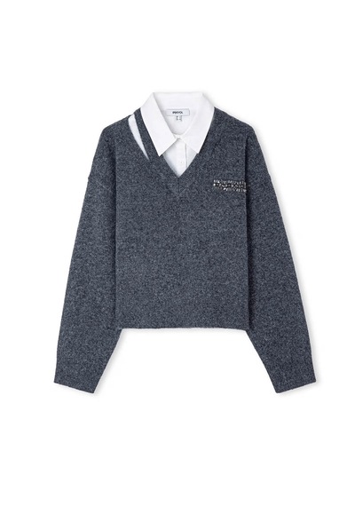 İpekyol Poplin Mix Çift Parça Antrasit Kadın Kazak Iw6260050148