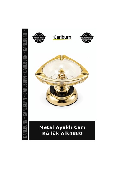 Metal Ayaklı Cam Küllük Salon Eşyası Ofis Gereci Masa Aksesuarı