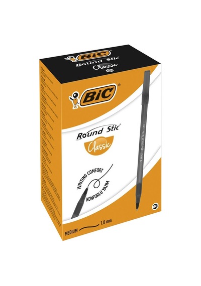 Bic Round Stic Tükenmez Kalem Siyah 60'lı Kutu N11.20610