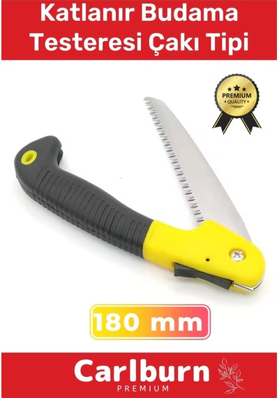 Premium Paslanmaz Çelik Dayanıklı Döner Saplı Ergonomik 180 Mm Katlanır Budama Testeresi Çakı Tipi