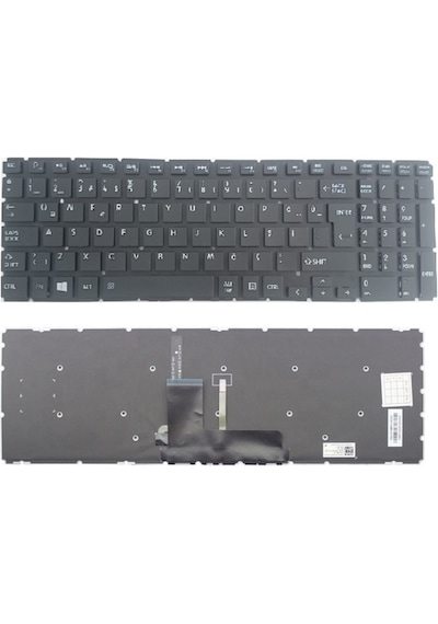 Toshiba L50-b-1w4 L50-b-1x7 L50-b-1x8 Klavye Siyah Tr / Işıklı