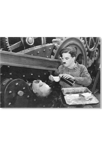 Cakasepetim Çay Zamanı Charlie Chaplin 1889 1977 Modern Times Filminde Ahşap Mdf Tablo