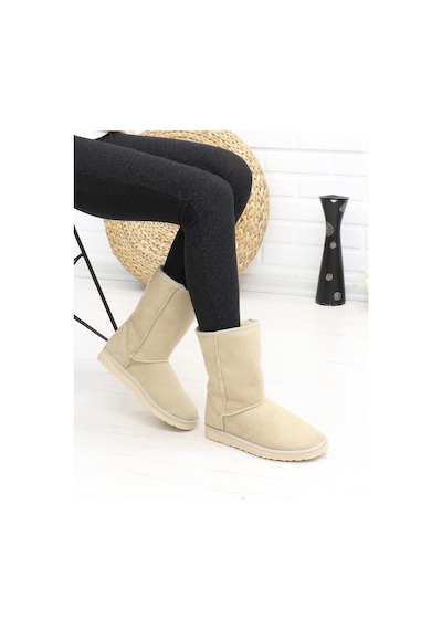 Nesilshoes Nesil Shoes Etna Ten Süet Orta Boy Agh Kadın Bot Bej-süet