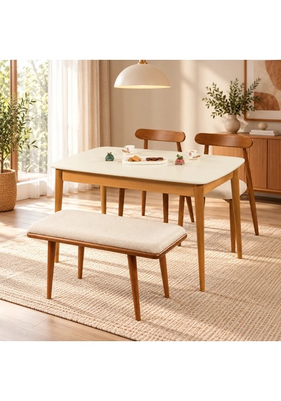 Ganni Home Bergamo Kitabeli Yemek Masası Krem Ceviz Açılabilir, Modern Ve Şık Tasarım Krem-ceviz Ganni Home Bergamo Kitabeli Yemek Masası Krem Ceviz Açılabilir, Modern Ve Şık Tasarım Krem-ceviz