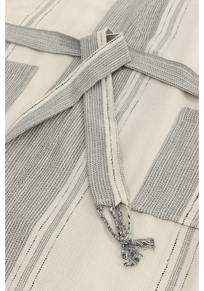 Raw Pamuk Yarasa Kol Natural Çizgili Kimono S-m 1516a Krem