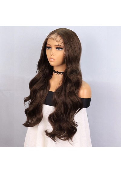 Koyu Kumral Fiber Sen Front Lace Tül Peruk