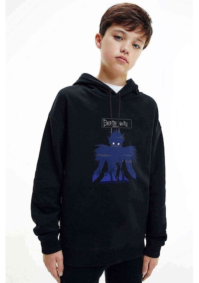 Tshirthane Death Note Baskılı Unisex Çocuk Kapüşonlu Siyah Sweatshirt (528764425) Siyah