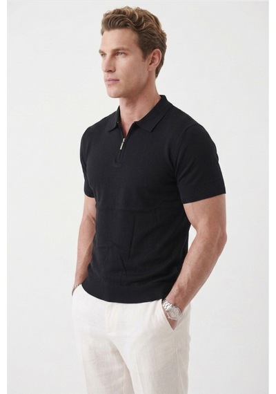 Deepsea Erkek Siyah Slim Fit Nefes Alan Pamuklu Polo Yaka Tişört Dar Kesim Likralı Triko Tişört 2505001 Siyah Deepsea Erkek Siyah Slim Fit Nefes Alan Pamuklu Polo Yaka Tişört Dar Kesim Likralı Triko Tişört 2505001 Siyah