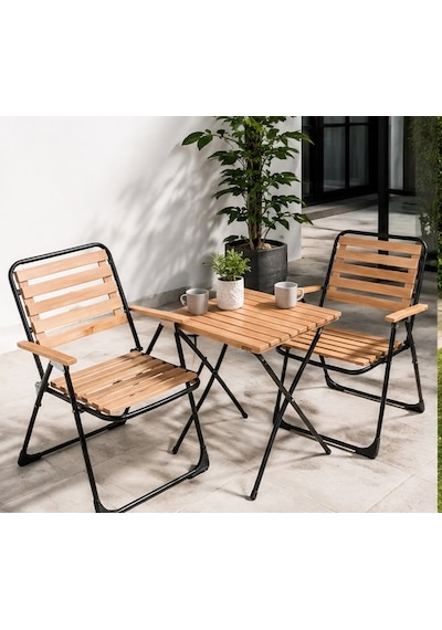Bistro Set Bahçe Mobilyasi 3 Lü Set Piknik Kamp Sandalyesi Katlanir Masa Balkon Kahverengi Bistro Set Bahçe Mobilyasi 3 Lü Set Piknik Kamp Sandalyesi Katlanir Masa Balkon Kahverengi
