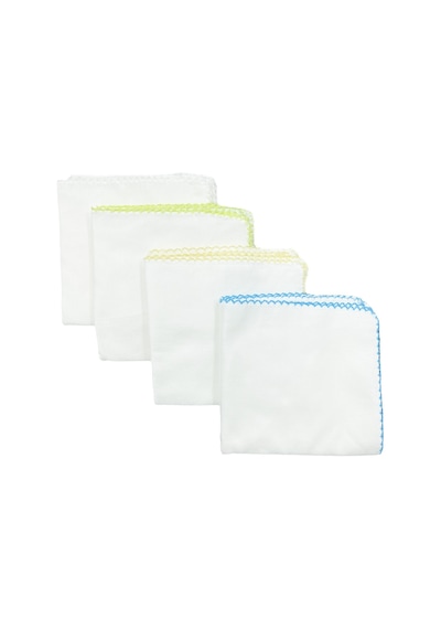 Ekebaby 10'lu Lüx Bebek Penye Mendili 28 x 28 CM Sarı-Mavi Sarı - Mavi