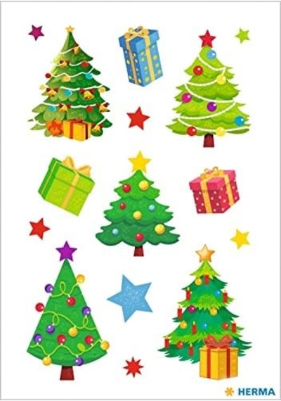 15626 Çıkartma Noel Ağacı Kağıt, Kendinden Yapışkanlı, Kalıcı, 2 Yaprak / 30 Çıkartma
