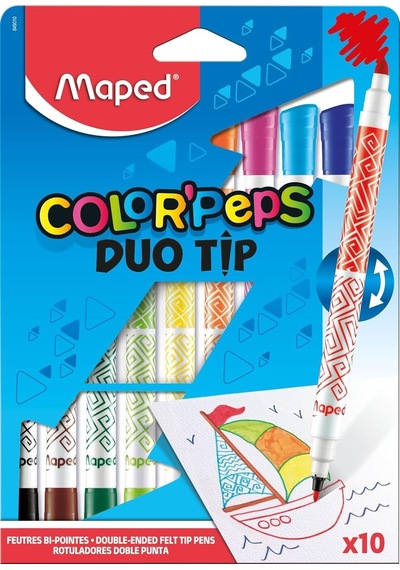 Maped 849010 Color Peps Duo 10 Renk Keçeli Kalem Sku: Zeus8690010348548