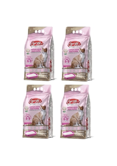 Energy Bentonit Kedi Kumu Bebek Pudrası Kokulu 4 x 5 L