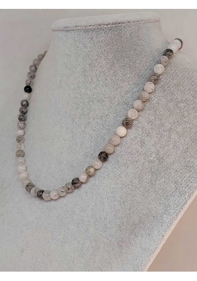 Beril / Rutil Kuvars Taşı Kolye 6mm Çok REnkli