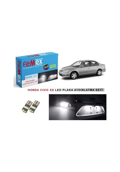 Honda Civic Es Led Plaka Aydınlatma Ampul Seti Femex Parlak Beyaz