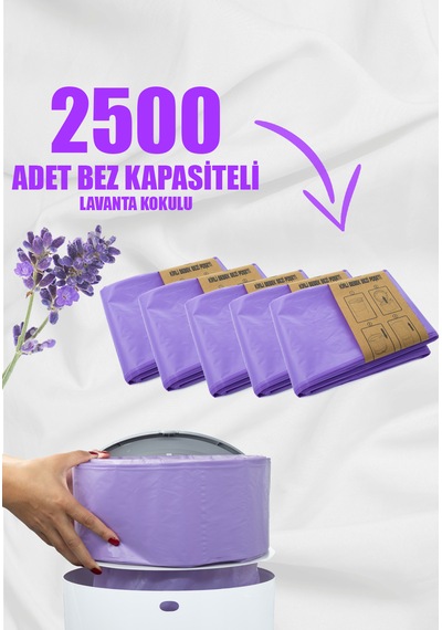 Korbell Kirli Bebek Bezi Kovaları Ile Uyumlu 2500 Bebek Bezi Kapasiteli 5 Paket Yerli Çöp Poşeti