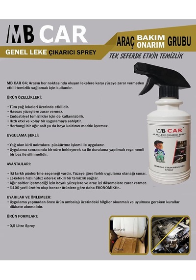 Mb Cleaner Genel Leke Çıkarıcı Sprey