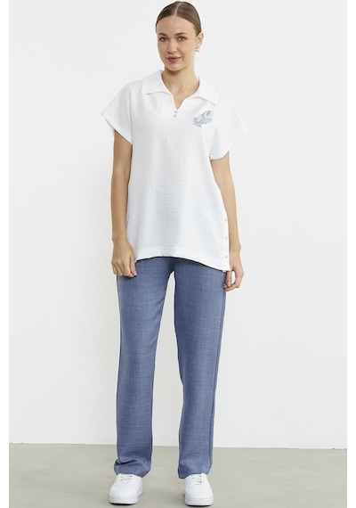 Sementa Polo Yaka Keten Görüntülü Takım - Indigo Indigo Sementa Polo Yaka Keten Görüntülü Takım - Indigo Indigo