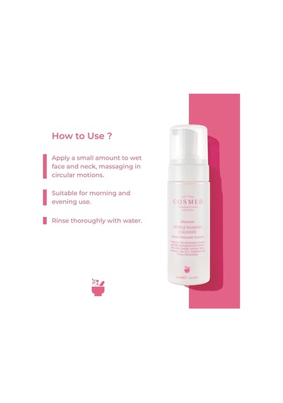Cosmed Hassas Ve Kızarıklığa Eğilimli Ciltler İçin Nazik Köpük Temizleyici Yüz Temizleme Köpüğü 150 Ml 86250699