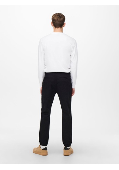 Only & Sons Onscam Aged Cuff Chino Pk 9626 Erkek Siyah Pantolon - 22019626 Siyah