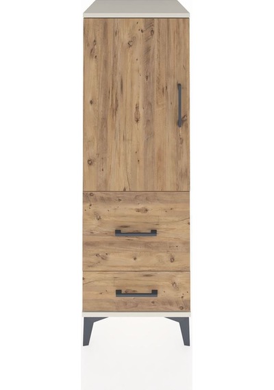 Kronos Dolap Tek Raflı 2 Çekmeceli Tek Kapaklı 44x59x134 Aytaşı-çam Aytası