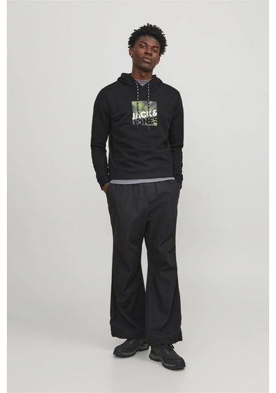Jack & Jones Jack&jones Jcologan Sweat Hood Aw23 Siyah 001