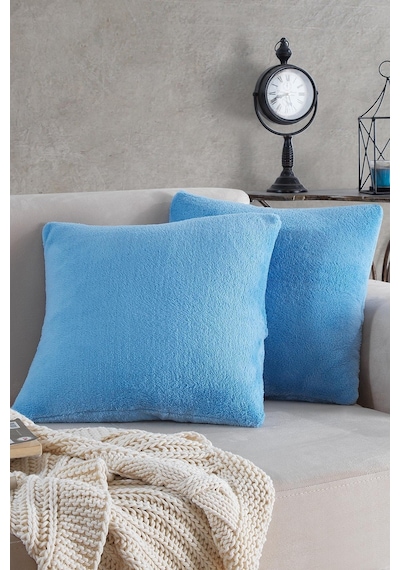 Maisonart Sofa 2 Adet Mavi Renk Welsoft Kırlent Kılıfı Yastık Kılıfı 44x44 Cm