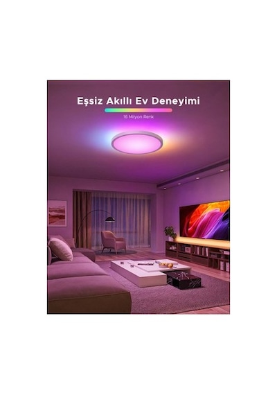 Yuvarlak 30 Cm Tavan Armatürü İle Renk Seçenekleri Açık