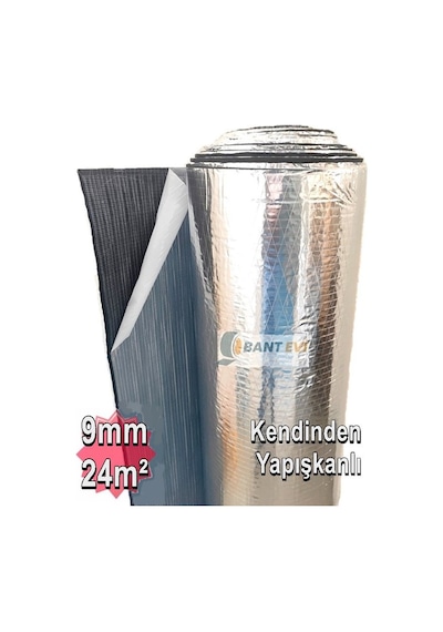 Alüminyum Folyolu Kauçuk İzolasyon 9mm 120cm 24m2 Rulo