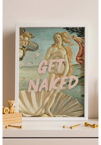 The Birth Of Venus Get Naked Klasik Portre Pop Art Çerçeveli Tablo Banyo İçin Eğlenceli Sanat Bathroom Altered Art