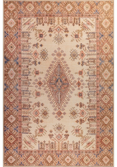 Foldy Vintage Desenli Dokuma Taban Dekoratif Kahverengi Halı Fl 43 Kahverengi 3