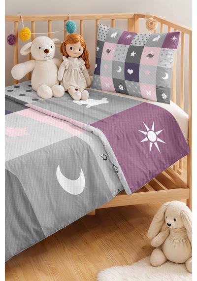 Evimde Bambaşka Pastel Patchwork Gri Kız Çocuk Pike Takımı-lila Pembe Minimal Bebek Odası Yatak Örtüsü-160x220 CM Evimde Bambaşka Pastel Patchwork Gri Kız Çocuk Pike Takımı-lila Pembe Minimal Bebek Odası Yatak Örtüsü-160x220 CM