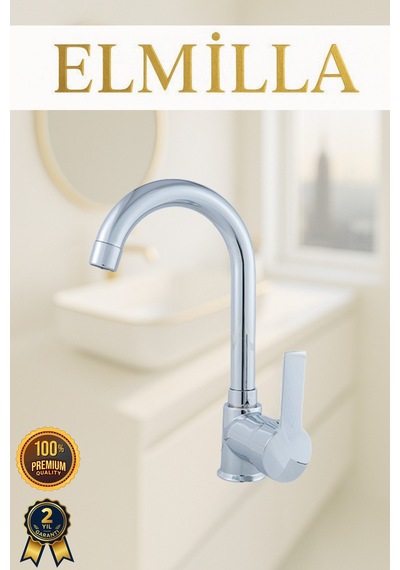 Krom Armut Delta Kol Baston Borulu Banyo Lavabo Bataryası Çeşmesi Musluğu Çift Su Girişli
