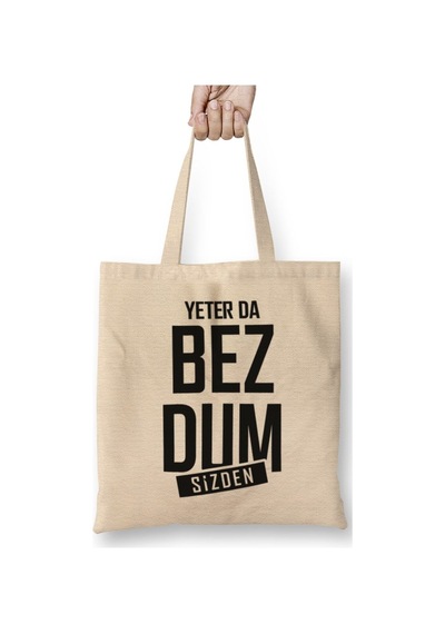 Toyaso Karadeniz Yeterda Bezdum Beyaz Bez Çanta Uzun Saplı Alışveriş Çantası Plaj Çantası Beyaz
