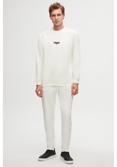 Twn Relaxed Fit Ekru Baskılı Sweatshirt 2ECE25ORT2791 Ekru