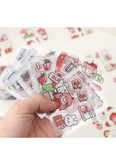 Sevimli Etiket / Sticker Rastgele 20 Yaprak Şeffaf