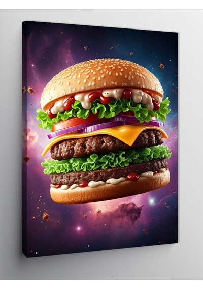 Kanvas Tablo Renklerin Canlı Burgeri 70cmx100cm