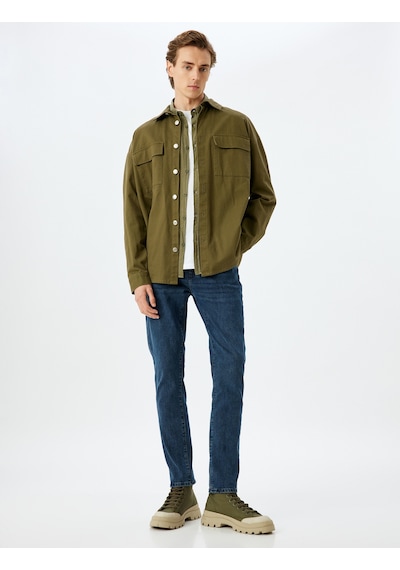 Koton Slim Fit Kot Pantolon - Brad Jean İndigo Stone 5wam40014nd İndigo - Taş