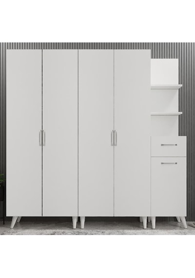 Begonya Portmanto Vestiyer Beyaz - 200 cm