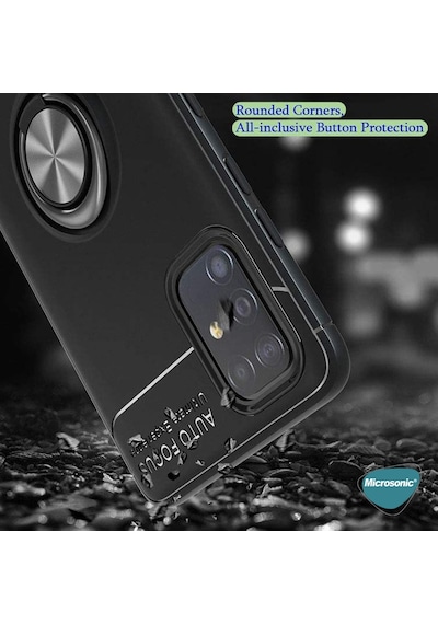 Microsonic Samsung Uyumlu Galaxy M31S Kilif Kickstand Ring Lacivert 465254439