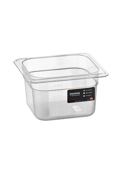 1/6 Kare Pc Gastronom Küvet Gövde 176x162x100 çok renkli