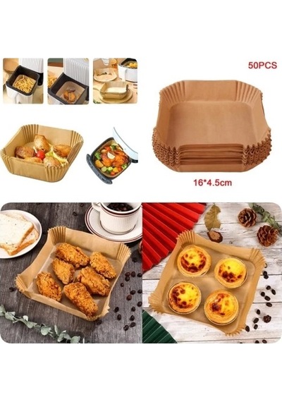 Buğz Büyük Boy Air Fryer Fritöz Pişirme Kağıdı 50 Adet