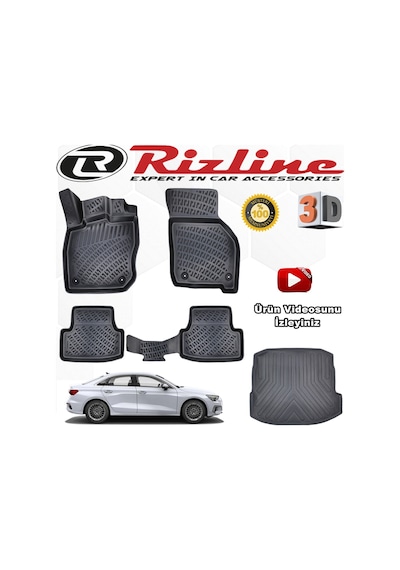 Audi A3 Sedan 3D Paspas+Bagaj Havuzu 2020 Sonrası Rizline N11.26445