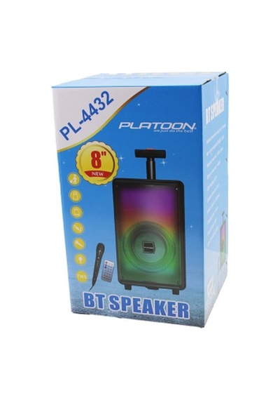 Bluetooth Mikrofon - Kumandalı Speaker Işıklı 2400mah 256x228x421mm 20w - 100hz-20khz - 85db Pl-4432