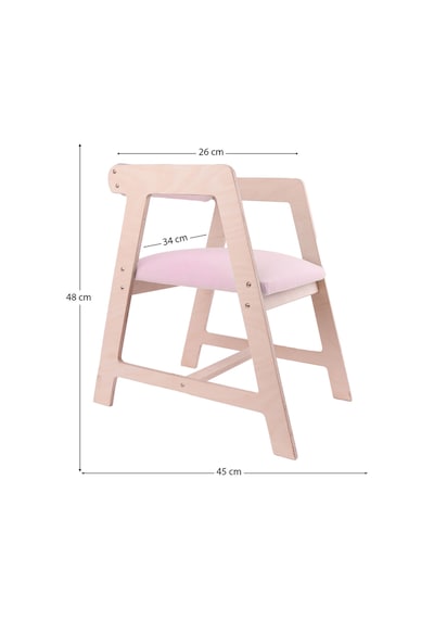 Ahşap Çocuk Oyun, Aktivite, Çalışma Masası Sandalyesi Pembe Pembe