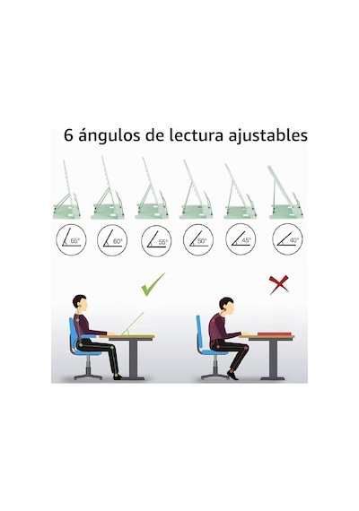 Metal Kitap Okuma Standı 6 Kademe Ayarlanabilir Kitap Tutucu Ofis Çalışma Ders Yeşil