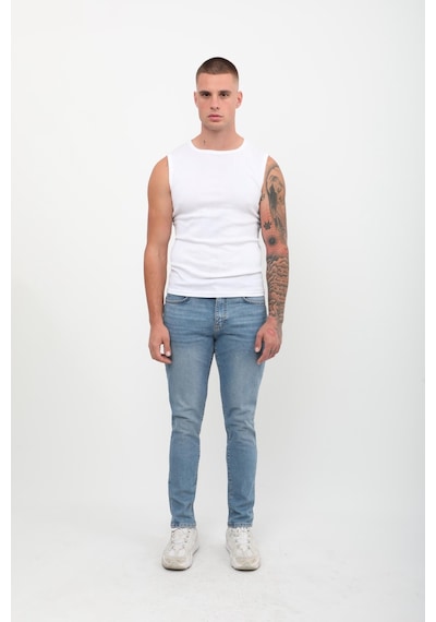 Erkek Skinny Fit Düşük Bel Dar Kesim Dar Paça Likralı Mavi Jean Pantolon Mavi Erkek Skinny Fit Düşük Bel Dar Kesim Dar Paça Likralı Mavi Jean Pantolon Mavi