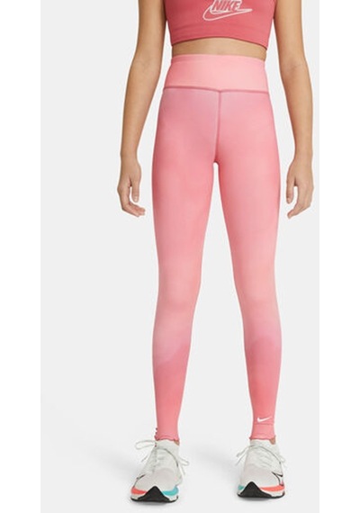 Nike One Girls Printed Dri Fit High Rise Leggings Pink Yüksek Belli Çocuk Taytı Pembe