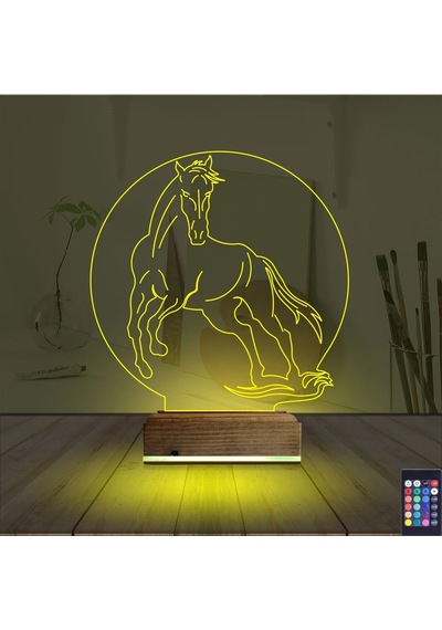 Luvivia At Tasarım 3d Lamba - Masa Gece Lambası Şeffaf