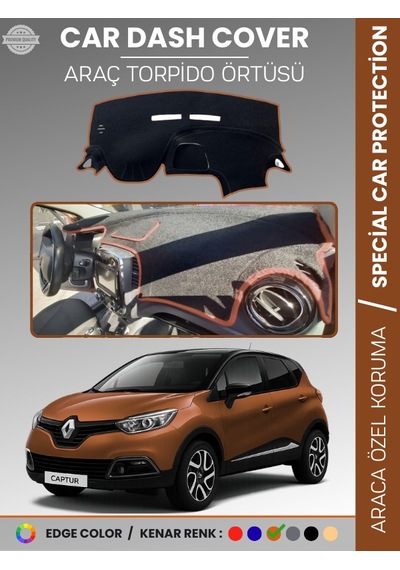 Renault Captur 1 2013-2019 Torpido Örtüsü Ön Göğüs Koruma Torpido Koruma Araca Özel Tam Uyum - 175 Stiloto